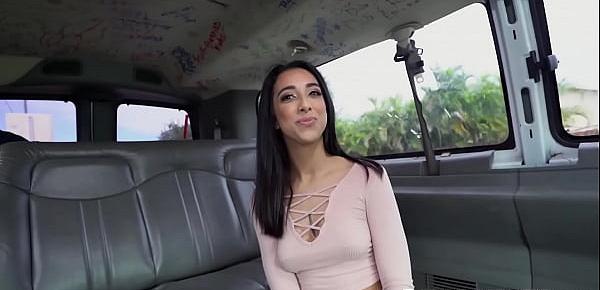  Super hot Latina tricked into passionate car sex